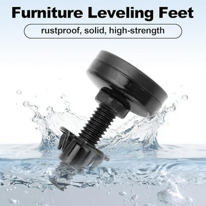 Luomorgo Adjustable Leveling Feet with T-Nut, 4 Pcs, 3/8"-16 x 1.5