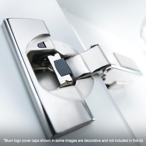 Blum Clip top BLUMOTION Hinge Kit (2 Kits), Full Overlay, 110° Opening Angle, Steel, Soft Close Euro-Style Hinges with Clip Mounting Plate for Frameless Cabinets - size: 2 Kits