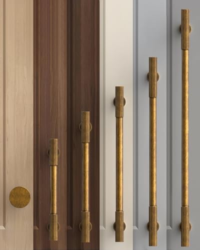 Antique Brass Cabinet Knobs Drawer Pulls 10 Pack - color: Antique Brass, size: Knob - No Hole Center