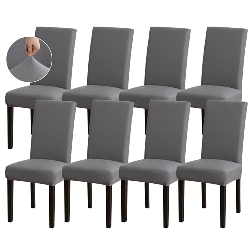 Sufdari Dining Chair Covers,Kitchen Chair Cover,Parsons Chair Slipcover,Spandex Chair Protectors for Dining Room Stretch Chairs Cover Set of 8 -Gray - color: .Gray, size: 8 Pack