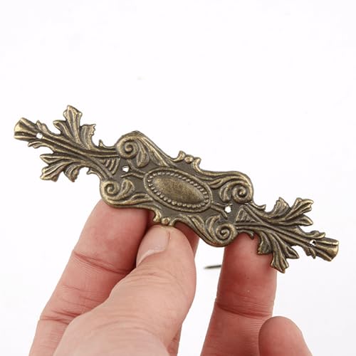 dophee 4 Pack Retro Decorative Corners Bracket Metal Appliques, 3.94"x0.91"