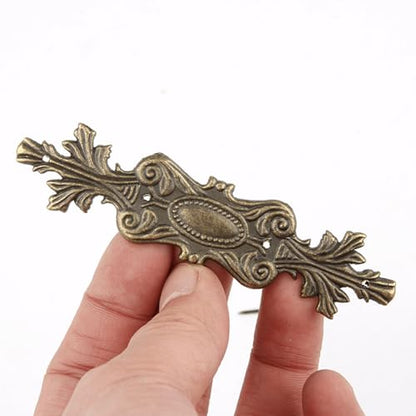 dophee 4 Pack Retro Decorative Corners Bracket Metal Appliques, 3.94"x0.91"