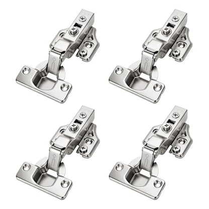 4 Pack 35mm Soft Close Half Overlay Cabinet Hinges, 3D Hydraulic - size: Half Overlay
