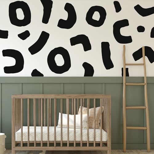 Large Black Boho Geometric Wall Decals, Abstract Shapes Wall Décor - style: Abstract