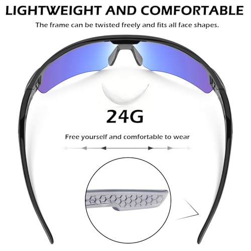OXG 6 Pack Safety Glasses, Scratch Resistant Wraparound Lenses ANSI Z87.1 Protective Eyewear for Unisex - color: Tinted
