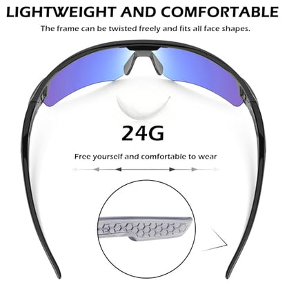 OXG 6 Pack Safety Glasses, Scratch Resistant Wraparound Lenses ANSI Z87.1 Protective Eyewear for Unisex - color: Tinted