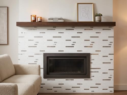 Yipscazo Peel and Stick Stone Metal Backsplash, Stick on Tiles for Backsplash Kitchen (5 Pack, Pure White) - color: Pure White