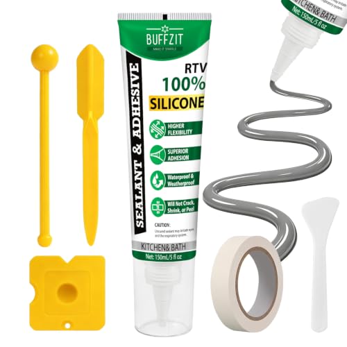 Silicone Sealant Adhesive Silicone Caulk, No Caulking Gun Needed, 100% Waterproof Flexible Sealant, Strong Bond, Shrink & Crack Resistant for Automotive, Kitchen, Bathroom & Windows, 5 Oz Gray - color: Gray
