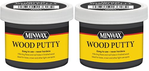 3.8 oz Minwax 9718 Ebony Wood Putty Oil-Based Non-Hardening (Pack of 2) - color: Ebony, size: 3. 75 oz. (Pack of 2)