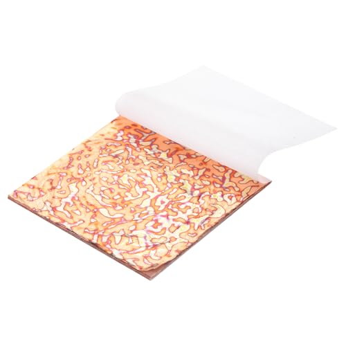 MECCANIXITY 5 Sheet Gold Leaf Sheets, 5.5"x5.5" Imitation Gold Foil Sheets Variegated Booklet Paper for Crafts, Picture Frames, Nails and DIY Arts Decoration,Bronze Baby's Breath - color: Bronze Baby's Breath