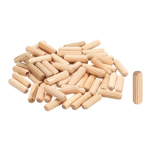 MECCANIXITY Wooden Dowel Pins 1/4" x 13/16" (6mm x 20mm) Straight Dowel Rods Wood Fluted Dowels Rods for Crafts Furniture DIY Hardwood Count 50 - size: 1/4"x 13/16" (6mm x 20mm)