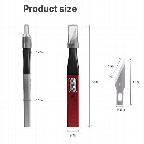 Precision Craft Knife, #11 Blade Storage, 3-Pack Red - color: Red*3pcs