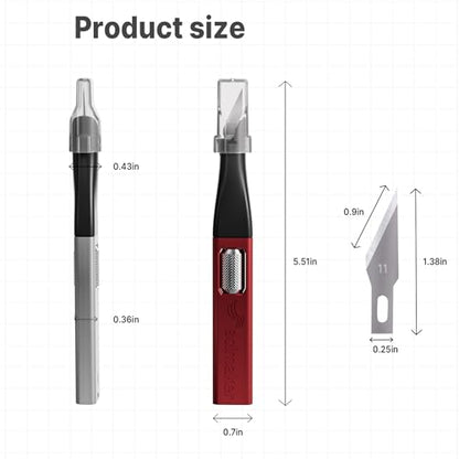 Precision Craft Knife, #11 Blade Storage, 3-Pack Red - color: Red*3pcs