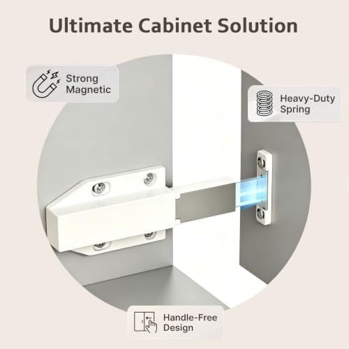 Push to Open Cabinet Hardware Magnetic Push Latch for Cabinet Drawer 2 Pack