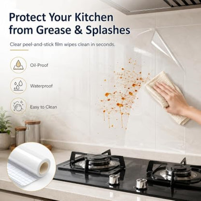 Clear Contact Paper & Wall Protector, 23.6*118 Inches Inches Adhesive Vinyl - size: 23.6"W x 118"L