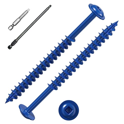 Wensilon Pocket Hole Screws, #8 x 2-1/2", Square Drive, Blue, 1lbs 70pcs - color: Blue, size: 8*2-1/2"