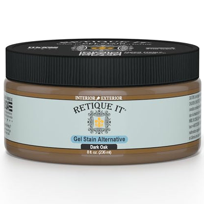 Retique It Water-Based Gel Stains (8 Ounce Stain, 25 Dark Oak) - color: 25 Dark Oak, size: 8 Ounce Stain