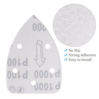 60pcs Mouse Sander Detail Sandpaper 1000Grit 3.5"x5.5" Triangle - size: 1000 grit