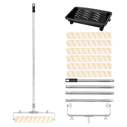 12 Pcs 18 Inch Paint Roller Kit, Large Paint Roller with Tray