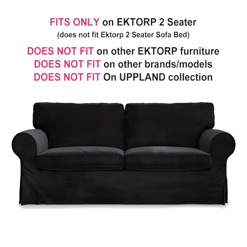 MASTERS OF COVERS Ektorp Loveseat (2 Seat) Cover Replacment Slipcover-Black - color: Loveseat Cover-black