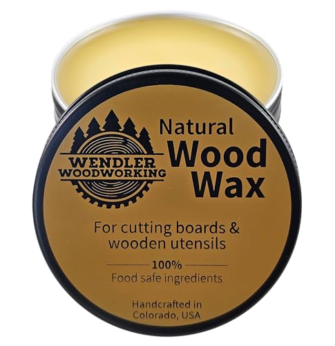 Natural Wood Wax for Cutting Boards, Wooden Utensils, Butcher Blocks, Wooden Surfaces - Made with Natural Beeswax and Mineral Oil, Handcrafted in USA, Food Safe, Conditioner, Wood Butter (2 oz) - size: 2 Ounce