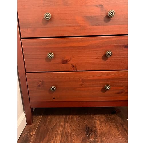 Pull Handle Metal Flower Shape Cabinet Drawer Door Knob Bronze Tone Pack of 4