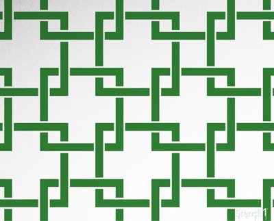 Stencil1 Square Lattice Repeat Pattern Stencil 11" x 11" Wallpaper Wall