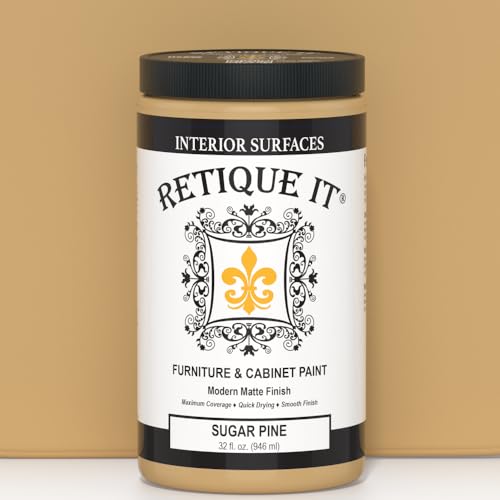 Retique It Furniture and Cabinet Paint - Paint for Cabinets, Dressers, Tables, Doors and DIY Home Decor Projects, Sugar Pine, 32 oz