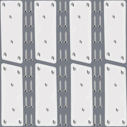 8 Pack White Mending Plates 3.11" x 1.57" x 0.08 inch Flat Brackets - size: 3.11 x 1.57 x 0.08 inch/80 x 40 x 2 mm