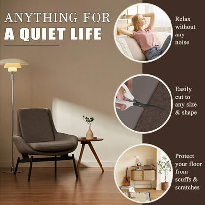 Felt Furniture Pads for Hardwood Floors -Yelanon Felt Pads for Chair Legs - size: 216 pcs Beige & Brown