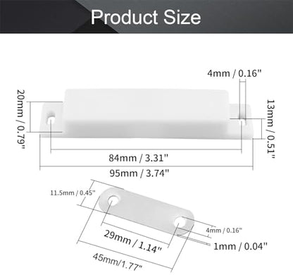 8Pcs Double Magnetic Door Catch for Cabinets, 3.74" Long Plastic Latches