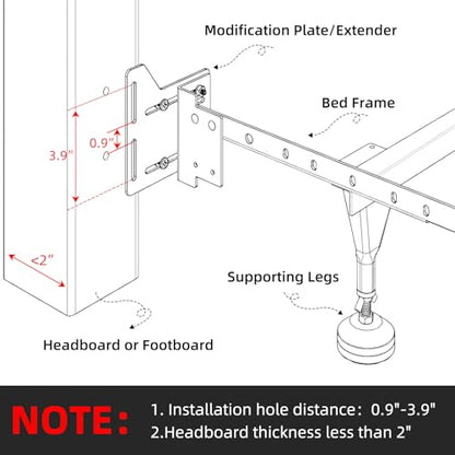 2 PCS Bed Frame Brackets Adapter for Headboard,Bed Frame Adapter Brackets - color: 2Pcs Headboard Brackets