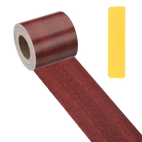 PATIKIL Wood Grain Repair Tape 2" x33', Self Adhesive Realistic Textured Repair Patch Peel and Stick Wood Tape with Scraper for Floor Door Window Furniture Table Walnut - color: Walnut, size: 2"x33'