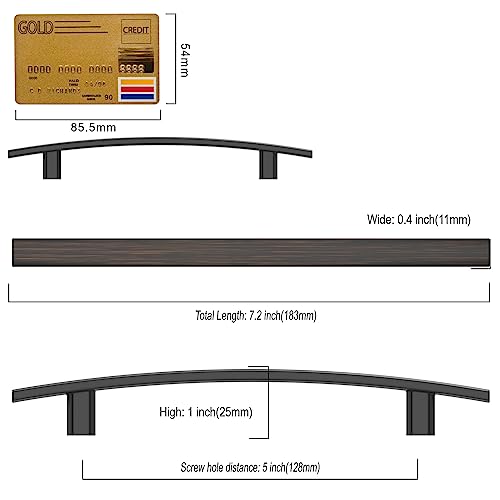 Amerdeco 10 Pack Oil Rubbed Bronze Cabinet Pulls 5 Inch(128mm) Hole Center Cabinet Hardware Kitchen Cabinet Handles for Bathroom Gold Drawer Pulls Dresser Pulls ZH0003 - color: Oil Rubbed Bronze, size: 5"/128MM Hole Center