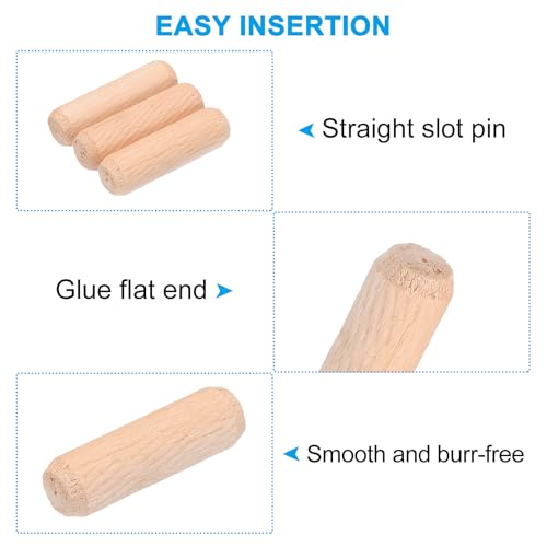 PATIKIL 1/2 Wooden Dowel Pins 144Pcs M12x40mm Wood Dowel Pins Hardwood Pegs - size: M12x40mm