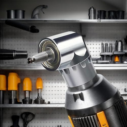 105 Degree Right Angle Drill Adapter 1/4 Inch Hex Bit Driver Attachment - color: Silver, size: 1 Pcs