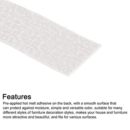 uxcell Edge Banding, 3/4 inch x 9.84ft Pre-Glued White Veneer Edging Iron-on Flexible Edge Banding for Cabinet Repair Furniture Restoration - size: 3/4 Inch x 9.84ft