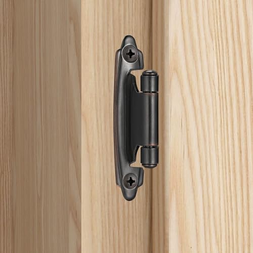 Oil Rubbed Bronze Cabinet Hinges, 3/8” Inset, 4 Pack - color: Oil Rubbed Bronze, size: 3/8 Inch Inset