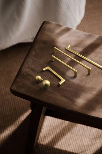 Goo-Ki Brushed Brass Cabinet Pulls with 3.8'' Hole Centers, Modern Style Zinc Alloy Cabinet Handles for Dresser,Wardrobe,Cupboard- 6 Pack - color: Brushed Brass, size: 3.8'' Hole Centers