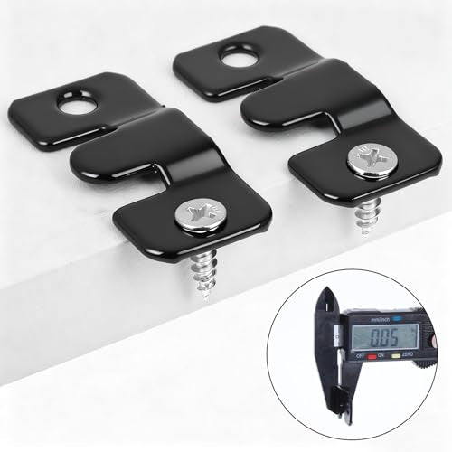 8 Pairs Flush Mount Bracket Interlocking Heavy Duty Photo Frame Hook Black