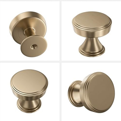 Haliwu 20 Pack Champagne Bronze Cabinet Knobs Round Drawer Knobs - color: Champagne Bronze &Round C