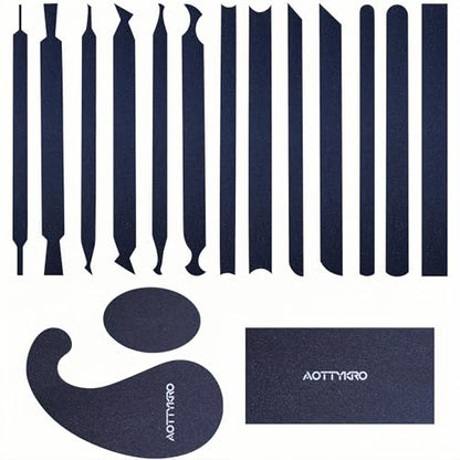 16PCS Cabinet Card Scrapers, High-Strength Blue Spring Steel Woodworking Tools for Engraving, Deburring, Polishing & Contour Sanding - size: Set B