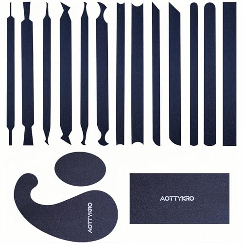 16PCS Cabinet Card Scrapers, High-Strength Blue Spring Steel Woodworking Tools for Engraving, Deburring, Polishing & Contour Sanding - size: Set B