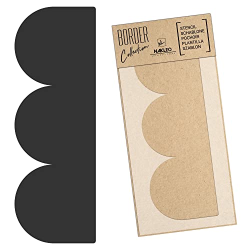 Border Reusable Plastic Wall Stencil // Frill - SEMICIRCLES 14 // Art Craft Mylar Template (17.7"x37.4") - color: Frill Semicircles 14, size: 45x95cm