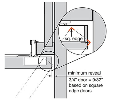 Blum Hinge for Framed cabinets (Face Frame) with 5/16 Overlay and 105° Opening Angle. Soft Close (2 - Pack)