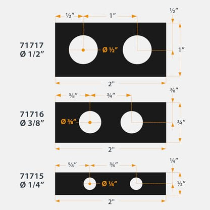 POWERTEC Complete Doweling Jig Kit w/ 1/2",3/8",1/4" Cobalt M-35 Drill Bits, Wood Dowel Jig Accessories with Depth Scale, Laser Cut Alignment Marker & Split Ring Stop Collar for Easy Alignment(71714) - style: Complete Doweling Jig Kit (1/2", 3/8", 1/4" Bi