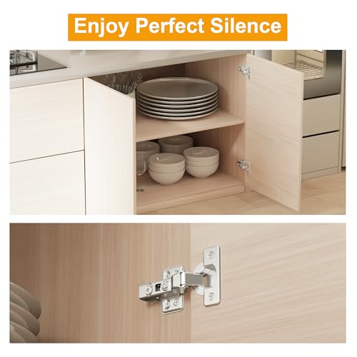 40Pcs Frameless Soft Close Half Overlay Cabinet Hinges - color: Half Overlay, size: 20 Pairs