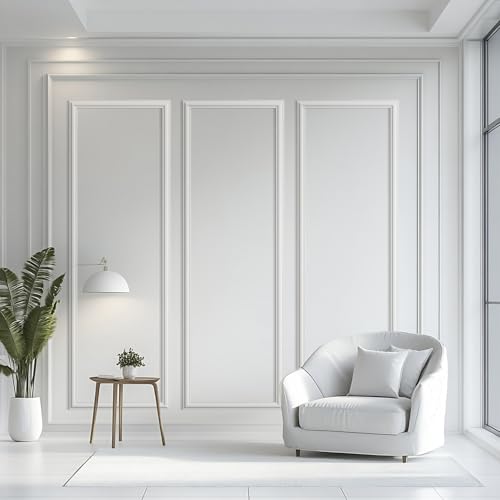 3 Set Peel and Stick Wall Molding Kit,Pre Cut Wainscoting Panels,24x72in - color: 24x72in