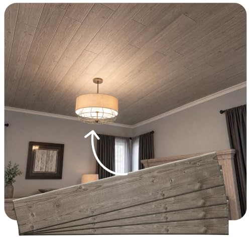 À LA MAISON CEILINGS Foam Wood Ceiling Planks WP106wg-12, Pack of 12 - color: Warm Gray, size: Pack of 12