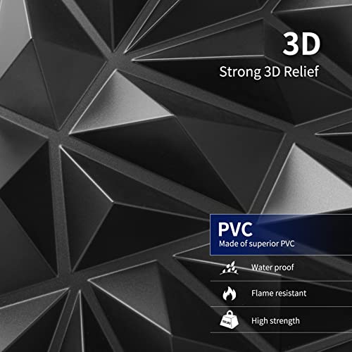 Art3dwallpanels 33 Pack 3D Wall Panels, Black PVC - color: Black